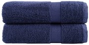 vidaXL Toalhas mãos premium SOLUND 2pcs 50x100cm 600 gsm azul-marinho