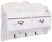 vidaXL Cabide de parede 50x10x34 cm madeira branco