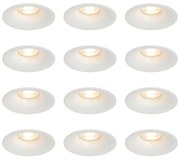 Conjunto de 12 Focos Embutidos Brancos GU10 50mm - Gijs Moderno