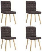 vidaXL Cadeiras de jantar 4 pcs tecido castanho-escuro