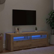 vidaXL Móvel TV c/ luzes LED derivados de madeira carvalho artisiano