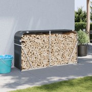 vidaXL Suporte de lenha 180x45x100 cm aço galvanizado antracite