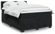 vidaXL Cama com molas/colchão 160x200 cm veludo preto