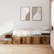 Estrutura de Cama de Armazenamento Madeira Velha 90x200 cm