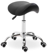 HOMCOM Cadeira de Trabalho Giratória com Rodas Banco Dentista Cabeleireiro Confortável Ajustável até 136 kg 52x53x(49-61) cm Preta | Aosom Portugal