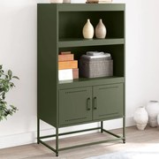 vidaXL Aparador alto 68,5x38,5x123,5 cm aço verde azeitona