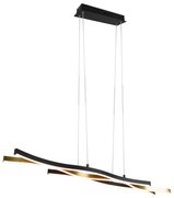 Design hanglamp zwart met goud incl. LED dimbaar - Blaze Design