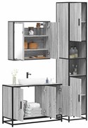 vidaXL 3 pcs Conjunto móveis casa de banho madeira proc. cinza sonoma