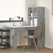 vidaXL Mesa com prateleira com armazenamento Cinzento 122 x 67 x 145 cm