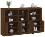 vidaXL Aparador com luzes LED 162x37x100 cm carvalho castanho