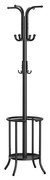 Cabide SONGMICS independente, cabideiro com porta-guarda-chuva, 12 ganchos, metal, 175 cm de altura, para entrada, corredor, sala de estar, quarto, preto RCR011B01