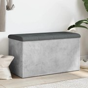 vidaXL Banco de arrumação 82x42x45 cm derivados madeira cinza cimento