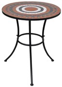 vidaXL Mesa de bistrô 60 cm mosaico terracota e branco