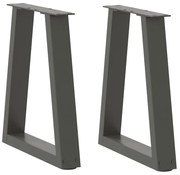 vidaXL Pés para mesa de centro em V, 2 peças, antracite, 28x(42-43,3) cm, aço