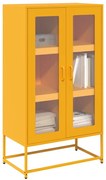 vidaXL Aparador alto 68x39x123 cm aço amarelo mostarda