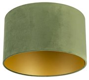 Abajur veludo verde 35/35/20 com interior dourado