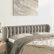 vidaXL Cabeceira de cama c/ abas veludo 147x23x78/88 cm cinzento-claro