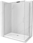 Mexen Omega cabine de duche deslizante 140 x 70 cm, transparente, cromada + base Flat - 825-140-070-01-00-4010