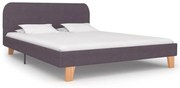 Estrutura de cama 135x190 cm tecido cinzento acastanhado