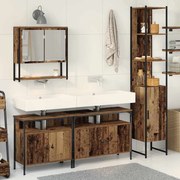 vidaXL Conjunto de Móveis para Banheiro com porta 4 pcs Madeira Antiga