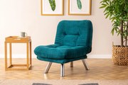 Sofá-Cama de 1 Lugar Misa – Verde Petróleo – 52x70x40 cm
