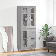 vidaXL Armário alto 69,5x34x180 cm derivados de madeira sonoma cinza