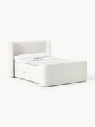 Cama boxspring em bouclé com espaço de arrumação Perla