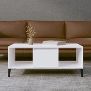 Mesa de centro 90x50x36,5 cm derivados madeira branco brilhante