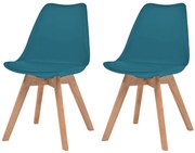 Cadeiras de jantar 2 pcs plástico turquesa