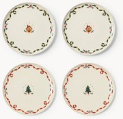 Pratos de Natal Cutemas, conjunto de 4
