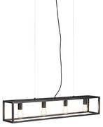 Candeeiro de suspensão industrial preto - Cage 4 Industrial