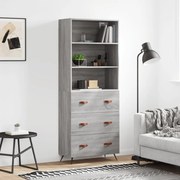 vidaXL Armário alto 69,5x34x180 cm derivados de madeira sonoma cinza