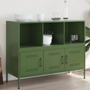 vidaXL Aparador 100,5x39x79 cm aço verde-azeitona