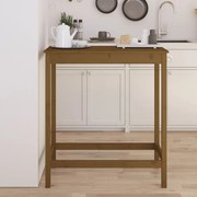 vidaXL Mesa de bar 100x50x110 cm madeira de pinho maciça castanho mel