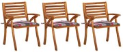vidaXL Cadeiras de jantar jardim c/ almofadões 3 pcs madeira acácia