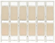 Biombo com 6 painéis 210x165 cm tecido cor creme