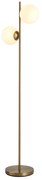 HOMCOM Candeeiro estilo Candeeiro de Pé para Sala Néo Retro 2 Cabeças Esféricas Máx. 40 W Metal Dourado | Aosom Portugal