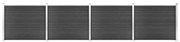 vidaXL Conjunto painel de cerca 699x146 cm WPC cinzento