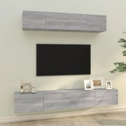 vidaXL Conjunto móveis de TV 4 pcs madeira processada sonoma cinza