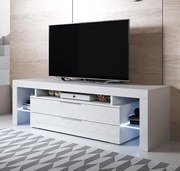 Móvel de TV Neyla com 2 Gavetas de 160cm - Branco Brilhante - Design M