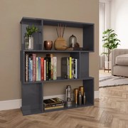 vidaXL Estante/divisória 80x24x96 cm contraplacado cinzento brilhante