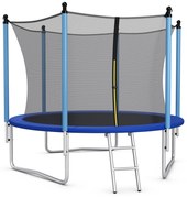 Trampolim externo de 8/10/12 pés com rede de proteção e escada de 10 pés