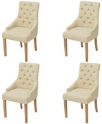 vidaXL Cadeiras de jantar 4 pcs tecido creme