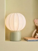 Candeeiro de mesa em forma de esfera com base em metal, para criança verde-salva