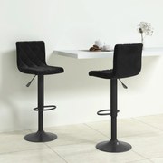 vidaXL Bancos de bar 2 pcs veludo preto