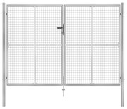 Portão de jardim em aço galvanizado 306x225 cm prateado