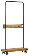 vidaXL Suporte para roupa c/ rodas 90x35x190 cm mangueira maciça/ferro