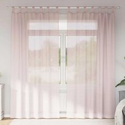 vidaXL Cortinas de voile com laços 2 pcs rosa-claro 140x245 cm