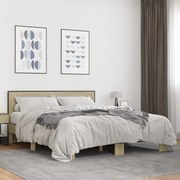 vidaXL Estrutura de cama 160x200 cm derivados madeira/metal