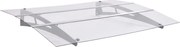 vidaXL Toldo para porta 120x90cm policarbonato prateado e transparente
